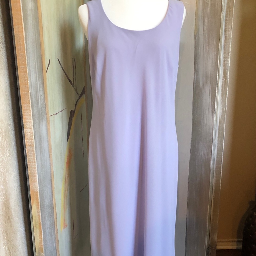 JBS Ltd Maxi dress Flutter hem Lavender Sleeveless light purple Sz 14 EUC